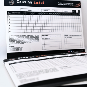 Programy zawodów Czas na ŻUŻEL – karty do zapisywania wyników rozgrywek gry quizowej